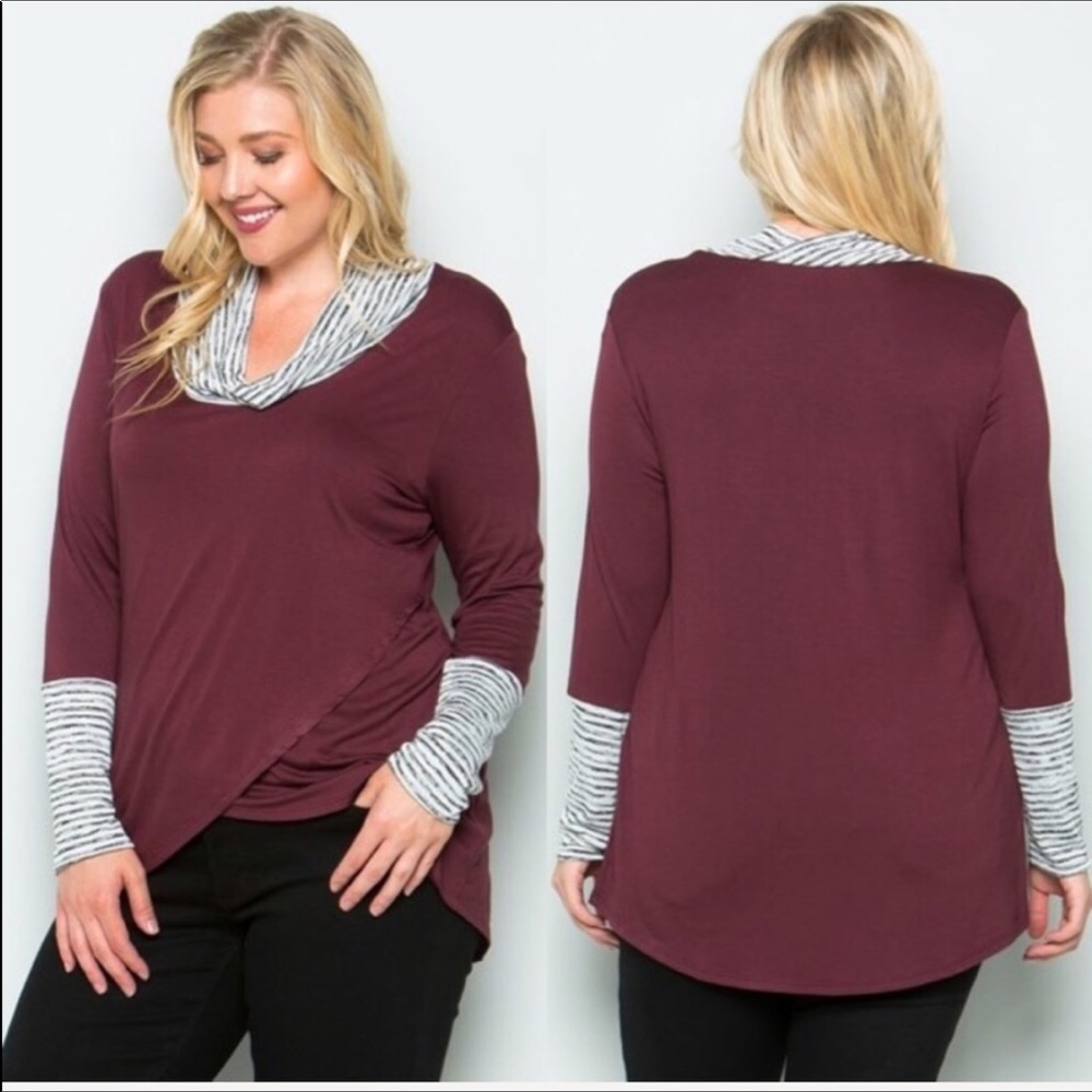 Plus size long sleeve top.